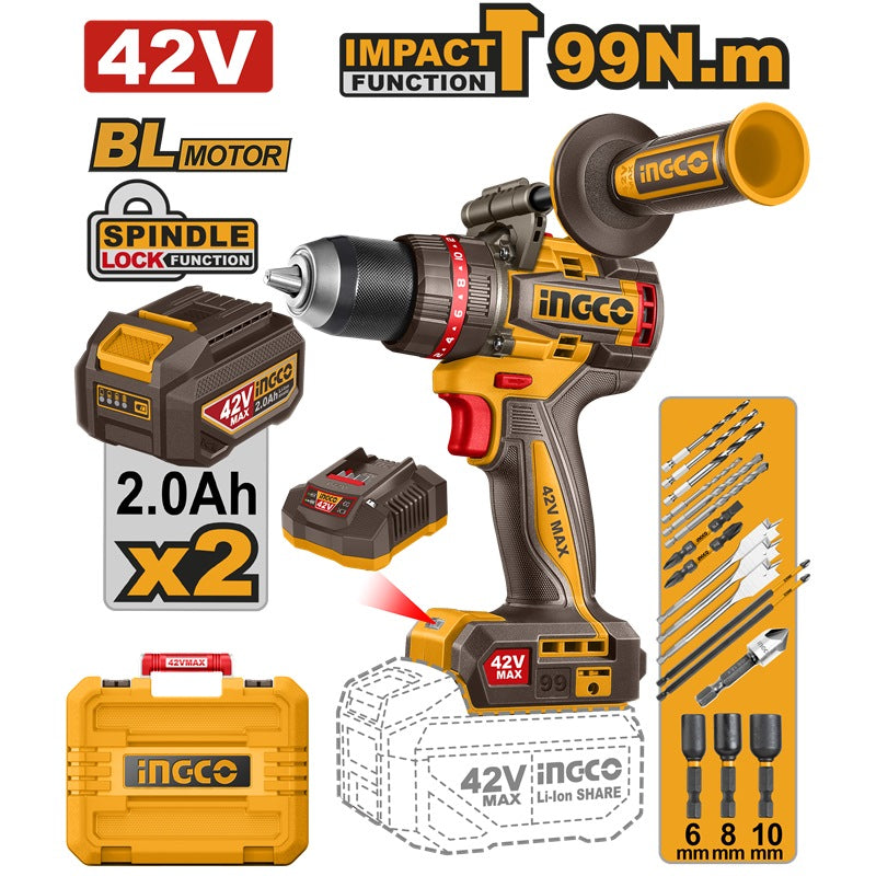 Brushless Cordless Impact Drill 42V