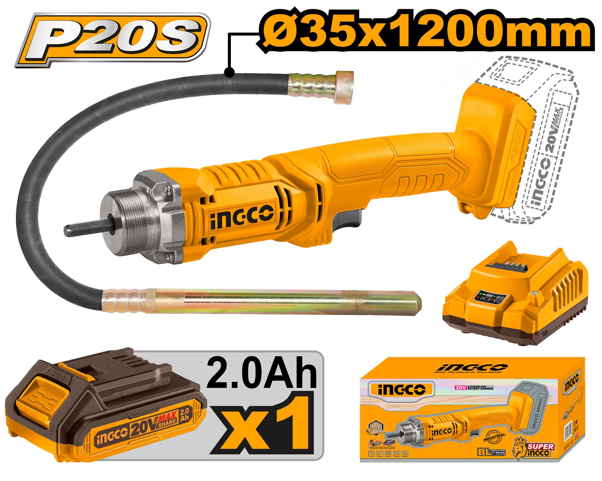 Lithium-Ion Concrete Vibrator