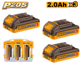 P20S 3 Pcs Set Lithium-Ion Battery Pack 2.0Ah