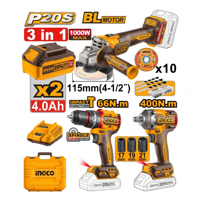 3 Pcs Cordless Combo Kit